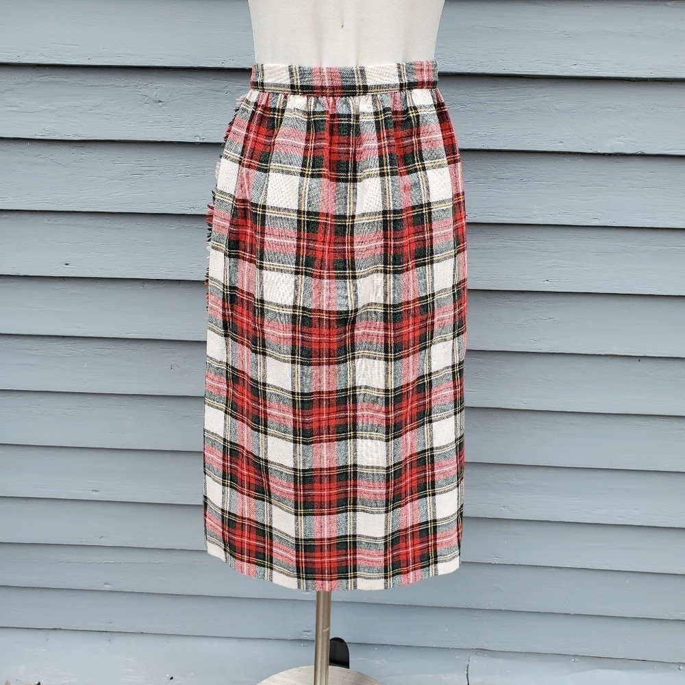 Vintage 90s y2k Bratz School Girl Wool Kilt Tartan Christmas Plaid Wrap Skirt Sm - Picture 7 of 8